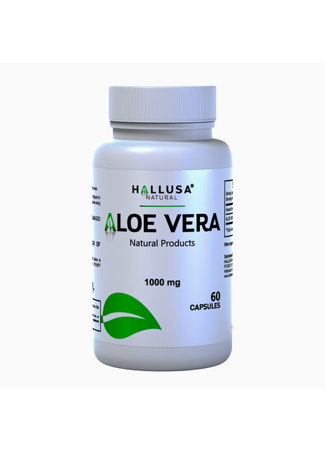 Aloe Vera  1000 mg - Organic Aloe Vera - Digestive Enzymes - Colon Cleanse - Detox - 60 Capsules - Hallusa Natural