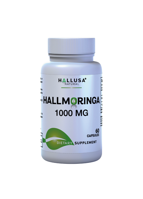 Hallusa Natural Moringa Oleifera Capsules 1000mg – 100% Pure Moringa Leaf Powder – Natural Energy, Immune, Joint, Gut & Digestive Support – Non-GMO Herbal Superfood – 60 Capsules