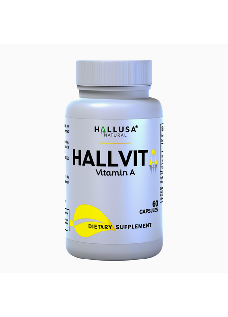 HallVita - Vitamin A 10,000 iu - Immune & Vision Support - Vitamin A Supplement - Non-GMO - Gluten Free - 60 Capsules - Hallusa Natural