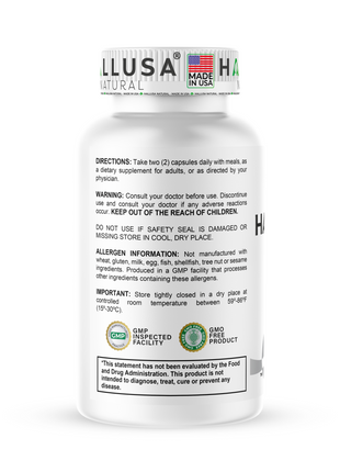 Activated Charcoal - 520 mg Highly Absorbent - Gas & Bloating - Detox  Supplement  - Derived from Coconut Shells - Hallusa Natural - 60 Capsules
