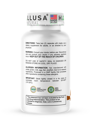 HALL4 MAGNESIUM Complex x 60 Cap Multi-Magnesium Malate, Aspartate, Taurate, Bisglycinate & Curcumin Turmeric – Dietary Supplement Muscles & Nerves – Hallusa Natural
