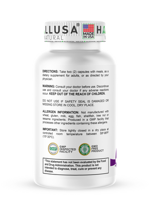 HallGink Biloba - Ginkgo Biloba 120mg - Brain Supplements for Memory and Focus - Memory & Brain Supports Supplement - 60 Capsules - Hallusa Natural