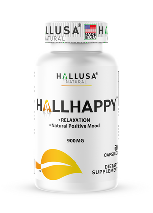 Hallusa Natural - HallHappy - Mood Support Supplement | Valerian, St. John's Wort & Passion Flower Blend 900mg | Natural Relief for Stress, Anxiety & Relaxation | 60 Capsules