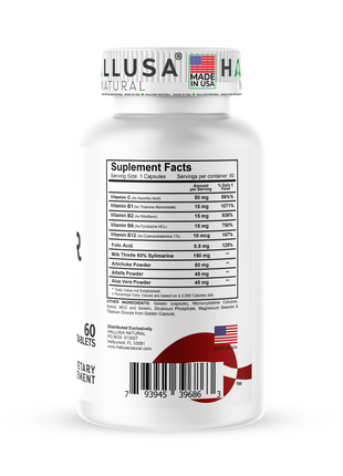 Halliver - Dose for your Liver - Liver Detox - Liver Supplement - Silymarin Milk Thistle - Liver Cleanse - 60 Capsules - Hallusa Natural