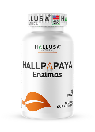 HallPapaya - Papaya - Digestive Enzymes - Fiber Supplement - Super Enzymes - Digestión Supplement - Papaya Fruit - Gluten Free - Non GMO - 60 Capsules
