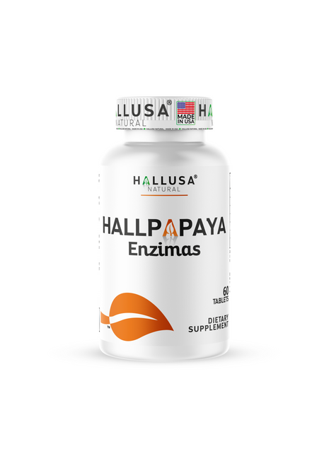 HallPapaya - Papaya - Digestive Enzymes - Fiber Supplement - Super Enzymes - Digestión Supplement - Papaya Fruit - Gluten Free - Non GMO - 60 Capsules