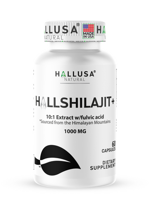 HallShilajit + Extract Fulvic Acid - Supplement 60 Capsules 30 servings /1,000 mg Shilajit per servings - Extract pure Himalayan Organic- Gluten Free- Non-GMO  HALLUSA NATURAL