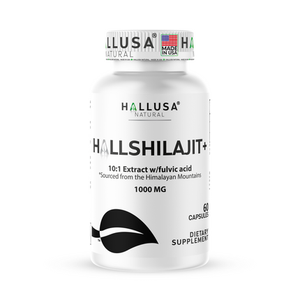 HallShilajit + Extract Fulvic Acid - Supplement 60 Capsules 30 servings /1,000 mg Shilajit per servings - Extract pure Himalayan Organic- Gluten Free- Non-GMO  HALLUSA NATURAL