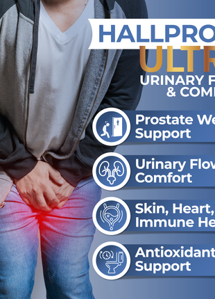 Hallprost Ultra & FREE Hallvigor 120 Capsules - Dietary Supplement For Men - Pygeum, Pumpkin Seeds, Vitamin Prostate Formula - Energy Supplements - HALLUSA NATURAL