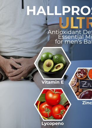 Hallprost Ultra & FREE Hallvigor 120 Capsules - Dietary Supplement For Men - Pygeum, Pumpkin Seeds, Vitamin Prostate Formula - Energy Supplements - HALLUSA NATURAL