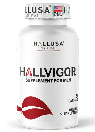 Hallusa Natural - HALLVIGOR - Men’s Daily Multivitamin – Korean Ginseng, Damiana, Saw Palmetto, Biotin, B Complex, Zinc, Royal Jelly – 60 Capsules
