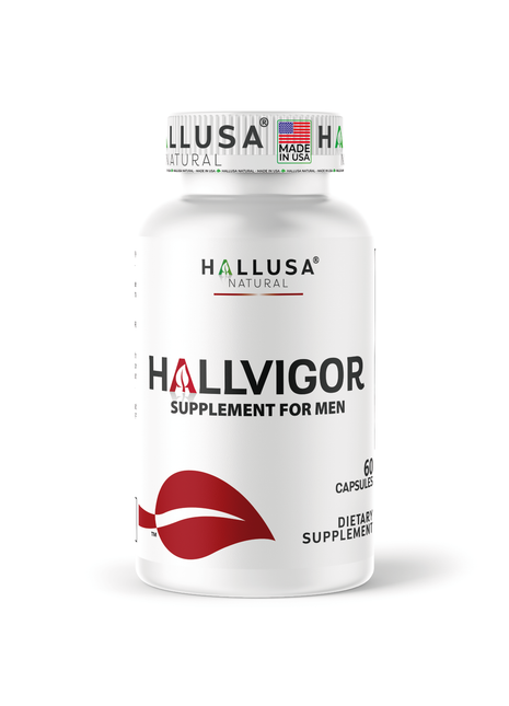 Hallusa Natural - HALLVIGOR - Men’s Daily Multivitamin – Korean Ginseng, Damiana, Saw Palmetto, Biotin, B Complex, Zinc, Royal Jelly – 60 Capsules
