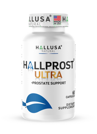Hallusa Natural HALLPROST Ultra Prostate Health Supplement for Men, Frequent Urination, Saw Palmetto, Lycopene & Pygeum Blend + Zinc, Vitamin E & Magnesium, Urinary Tract Function, 60 Capsules