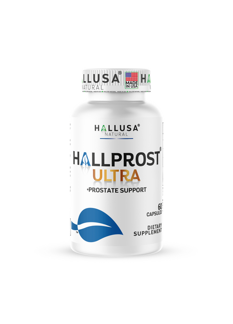 Hallusa Natural HALLPROST Ultra Prostate Health Supplement for Men, Frequent Urination, Saw Palmetto, Lycopene & Pygeum Blend + Zinc, Vitamin E & Magnesium, Urinary Tract Function, 60 Capsules