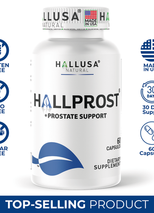 Hallusa Natural HALLPROST - Prostate Supplement for Men - Blend Saw Palmetto 700mg* - Prostate Pills - Frequent Urination - Urinary Tract Function - 60 Capsules