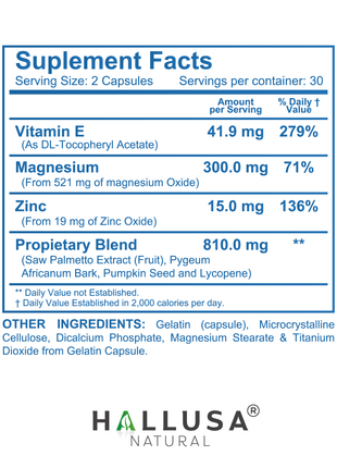 Hallprost Ultra & FREE Hallvigor 120 Capsules - Dietary Supplement For Men - Pygeum, Pumpkin Seeds, Vitamin Prostate Formula - Energy Supplements - HALLUSA NATURAL