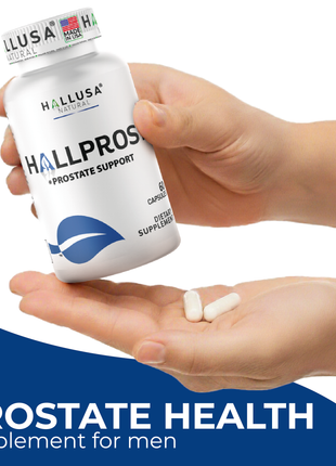 Hallusa Natural HALLPROST - Prostate Supplement for Men - Blend Saw Palmetto 700mg* - Prostate Pills - Frequent Urination - Urinary Tract Function - 60 Capsules