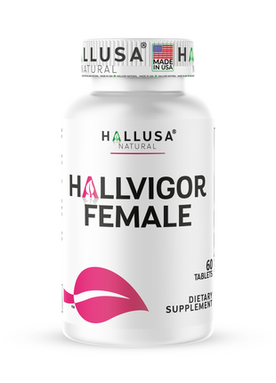 Hallvigor Female - Libido Booster for Women - Vitamins for Women - Ginseng Capsules - Hormone Balance for Women - 60 Tablets - Hallusa Natural
