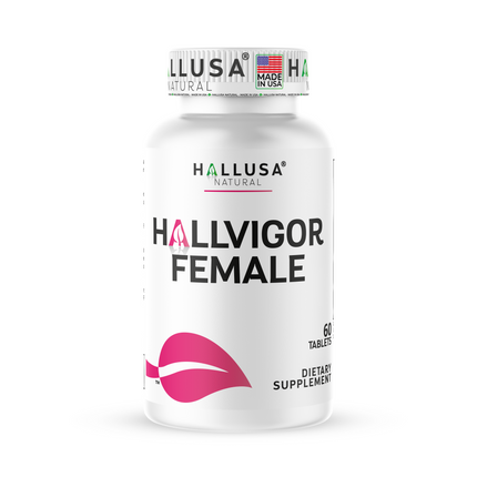 Hallvigor Female - Libido Booster for Women - Vitamins for Women - Ginseng Capsules - Hormone Balance for Women - 60 Tablets - Hallusa Natural