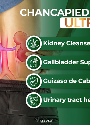 HallChancapiedra Ultra 1000 mg - Extract Chancapiedra and Guisazo de Caballo - Natural Supplement 60 capsules 30 servings vegan gluten free Non-GMO HALLUSA NATURAL