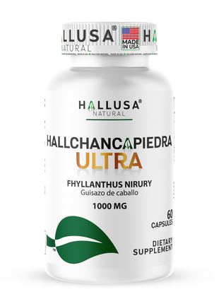 HallChancapiedra Ultra 1000 mg - Extract Chancapiedra and Guisazo de Caballo - Natural Supplement 60 capsules 30 servings vegan gluten free Non-GMO HALLUSA NATURAL