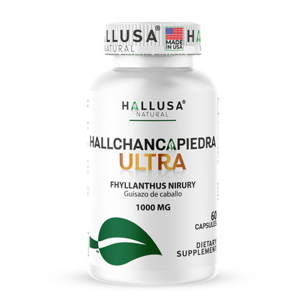 HallChancapiedra Ultra 1000 mg - Extract Chancapiedra and Guisazo de Caballo - Natural Supplement 60 capsules 30 servings vegan gluten free Non-GMO HALLUSA NATURAL