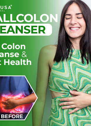 Hallusa Natural - HallColon Cleanser - Gut Cleanse - Detox - Super Colon Cleanse - Digestive Enzymes - 90 Capsules