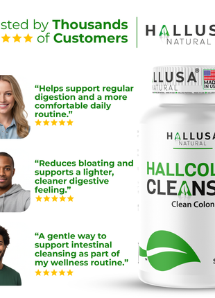 Hallusa Natural - HallColon Cleanser - Gut Cleanse - Detox - Super Colon Cleanse - Digestive Enzymes - 90 Capsules