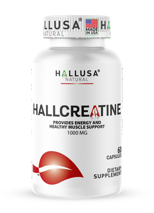 Hallusa Natural - Creatine Monohydrate capsules 1000mg - Muscle Endurance - Muscle Recovery - Muscle Mass - Exercise Supplement
