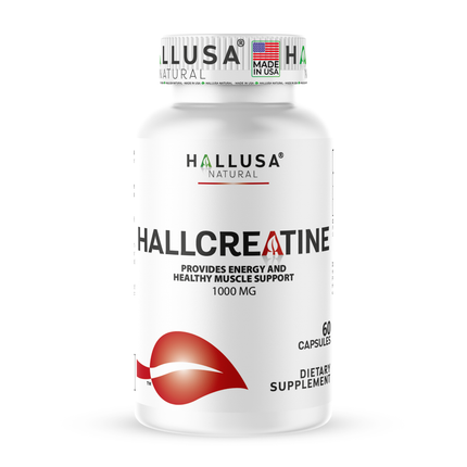 Hallusa Natural - Creatine Monohydrate capsules 1000mg - Muscle Endurance - Muscle Recovery - Muscle Mass - Exercise Supplement