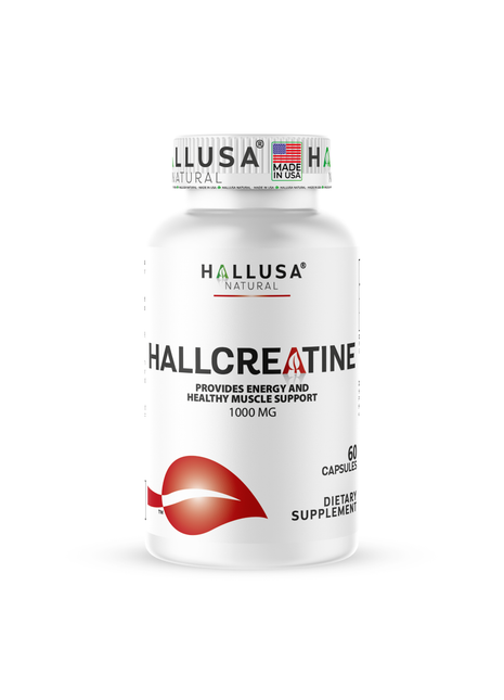 Hallusa Natural - Creatine Monohydrate capsules 1000mg - Muscle Endurance - Muscle Recovery - Muscle Mass - Exercise Supplement