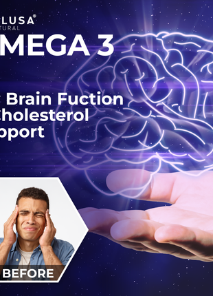 Hallusa Natural - Omega 3 Fish Oil 1000mg – EPA 180mg DHA 120mg – Omega 3 Fatty Acids Supplement – Heart, Eye & Joint Support – 60 Softgels