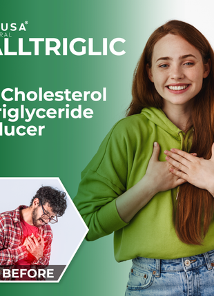 Halltriglic - Omega 3 Fish Oil - DHA 18% EPA 12% - Cholesterol Supplements - Omega 3 Fatty Acids - Blood Pressure Supplements - 100 - Hallusa Natural