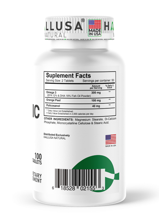 Halltriglic - Omega 3 Fish Oil - DHA 18% EPA 12% - Cholesterol Supplements - Omega 3 Fatty Acids - Blood Pressure Supplements - 100 - Hallusa Natural
