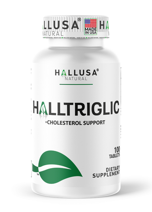 Halltriglic - Omega 3 Fish Oil - DHA 18% EPA 12% - Cholesterol Supplements - Omega 3 Fatty Acids - Blood Pressure Supplements - 100 - Hallusa Natural