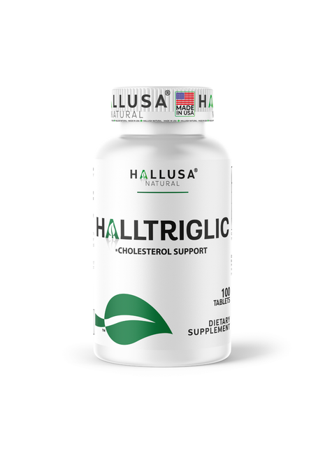 Halltriglic - Omega 3 Fish Oil - DHA 18% EPA 12% - Cholesterol Supplements - Omega 3 Fatty Acids - Blood Pressure Supplements - 100 - Hallusa Natural