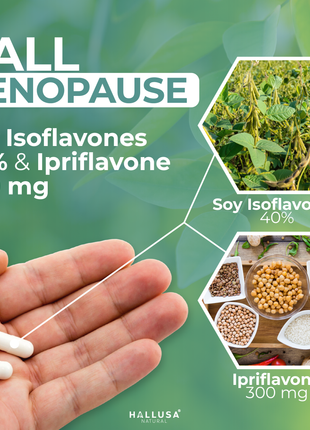 HallMenopaus - Menopause Supplements for Women - Hot Flashes, Night Sweats - Hormone Balance for Women - 60 Capsules - Hallusa Natural