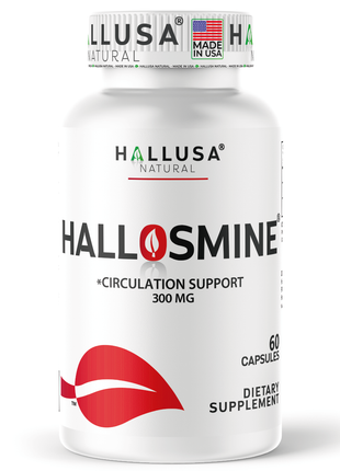 Hallosmine 300mg Diosmin Circulation - Support for Circulation & Veins - Heavy Legs - Diosmin – Diosmine - Diosmina - Circulation & Vein Support Supplement - 60 Capsules - 30 Servings