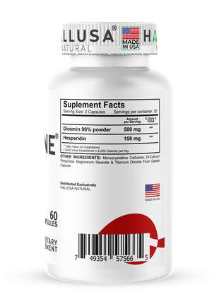 Hallusa Natural - Hallosmine Ultra Diosmin 500mg & Hesperidin 150mg – Heavy Legs, Swelling, Veins & Circulation Support , 60 Capsules