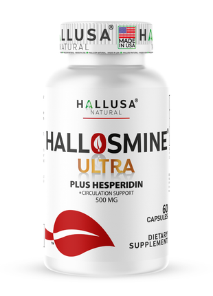 Hallusa Natural - Hallosmine Ultra Diosmin 500mg & Hesperidin 150mg – Heavy Legs, Swelling, Veins & Circulation Support , 60 Capsules
