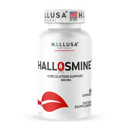 Hallusa Natural | Hallosmine Diosmin 300mg | Circulation & Vein Support Supplement | Leg Circulation, Varicose Veins, Blood Flow, Lymphatic Drainage Support | Blood Circulation Supplement | 60 Capsules
