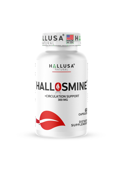 Hallusa Natural | Hallosmine Diosmin 300mg | Circulation & Vein Support Supplement | Leg Circulation, Varicose Veins, Blood Flow, Lymphatic Drainage Support | Blood Circulation Supplement | 60 Capsules