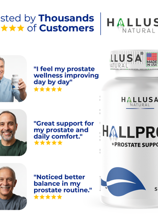 Hallusa Natural Hallprost | Blend Saw Palmetto for Men 700mg* | Prostate Supplement for Men | Pygeum africanum & Pumpkin Seed | Urinary Tract Function | Balance DHT Levels & Bladder Support | 60 capsules
