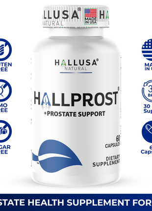 Hallusa Natural Hallprost | Blend Saw Palmetto for Men 700mg* | Prostate Supplement for Men | Pygeum africanum & Pumpkin Seed | Urinary Tract Function | Balance DHT Levels & Bladder Support | 60 capsules