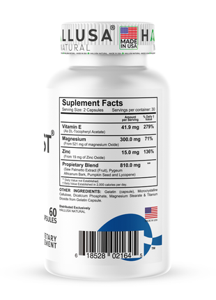 Hallusa Natural HALLPROST Ultra | Prostate Health Supplement for Men | Prostatitis - Inflamed prostate | Frequent Urination | Urinary Tract Function | Saw Palmetto, Lycopene & Pygeum Blend + Zinc, Vitamin E & Magnesium | 60 Capsules