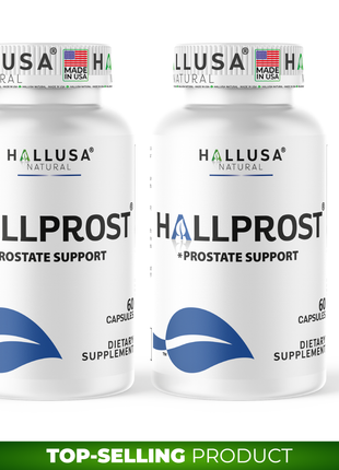 Hallusa Natural Hallprost | Blend Saw Palmetto for Men 700mg* | Prostate Supplement for Men | Pygeum africanum & Pumpkin Seed | Urinary Tract Function | Balance DHT Levels & Bladder Support | 60 capsules