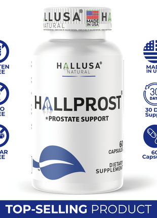 Hallusa Natural Hallprost | Blend Saw Palmetto for Men 700mg* | Prostate Supplement for Men | Pygeum africanum & Pumpkin Seed | Urinary Tract Function | Balance DHT Levels & Bladder Support | 60 capsules