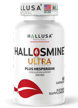 Hallusa Natural - Hallosmine Ultra Diosmin 500mg & Hesperidin 150mg – Heavy Legs, Swelling, Veins & Circulation Support , 60 Capsules