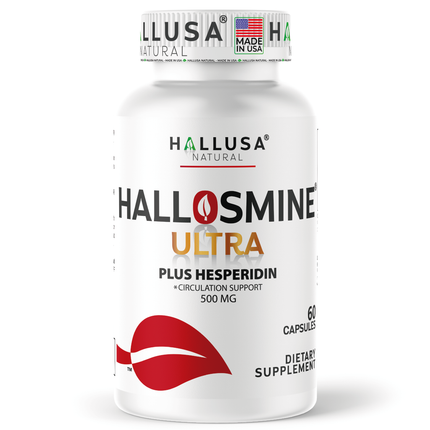 Hallusa Natural - Hallosmine Ultra Diosmin 500mg & Hesperidin 150mg – Heavy Legs, Swelling, Veins & Circulation Support , 60 Capsules