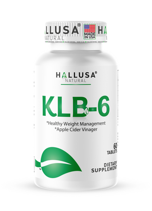 KLB6 - Apple Cider Vinegar - 60 Tablets - Natural Supplement - Support Supplement - Friendly Vegan - Gluten Free - Sugar Free - Non-GMO - HALLUSA NATURAL